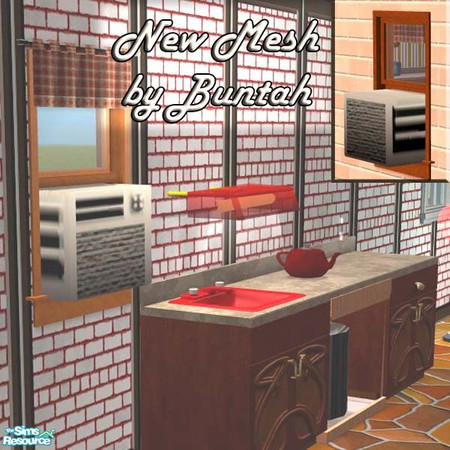 Sims 2 — Air Conditioner MESH by buntah — This is the MESH file for the air conditioner. It can be recolored, but the