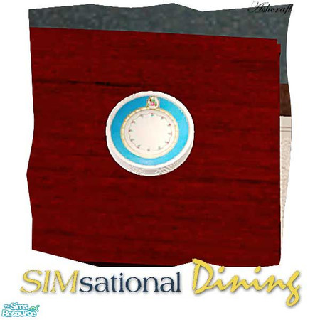 Sims 2 — SIMsational Dining China Plates by Cashcraft — Decorative china plates for dining or a dinner party.