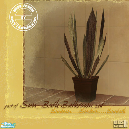 Sims 2 — Sun_Bath Bathroomset, Plant (sort of) by BetterbeSim — New plant-deco mesh! This plant used to be alive :), but