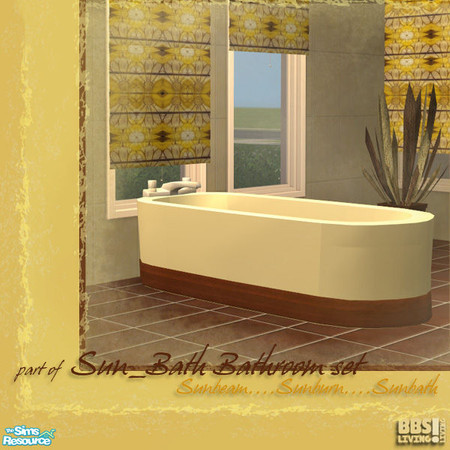 Sims 2 — Sun_Bath Bathroomset, Tub by BetterbeSim — Bathing to the Full. Sunbeam, Sunbath, a warm and sunny bathroom.