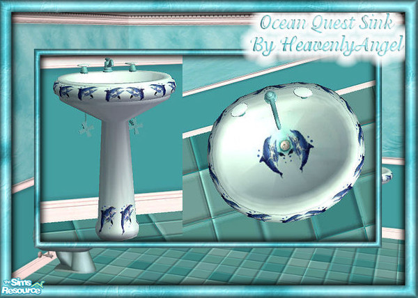 Sims 2 — Ocean Quest Sink by HeavenlyAngel — This sink turned out better than I thought it would. With dolphins around