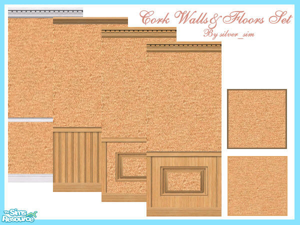 Sims 2 — Cork Walls & Floors Set by oldmember_silver_sim — By silver_sim ~TSRAA~ Feel free to use my walls and floors