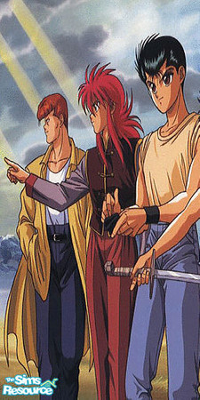 Sims 2 — Yu Yu Hakusho 1 by Lorah — Hiei, Kurama, Kuabara, Yusuke 