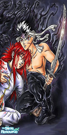 Sims 2 — Stabbed 2 by Lorah — Yu Yu Hakusho; Hiei, Kurama