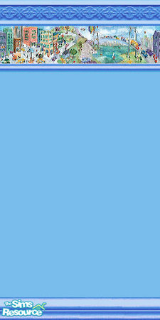 Sims 2 — The Townie Border by Lorah — The Busy Little Townies done in sky-blue is for the little traveler in the family.