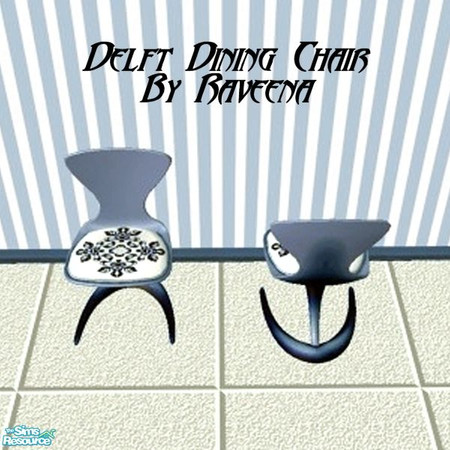 Sims 2 — Delft Blue Dining Chair by Raveena — Part of the Delft Blue kitchen.