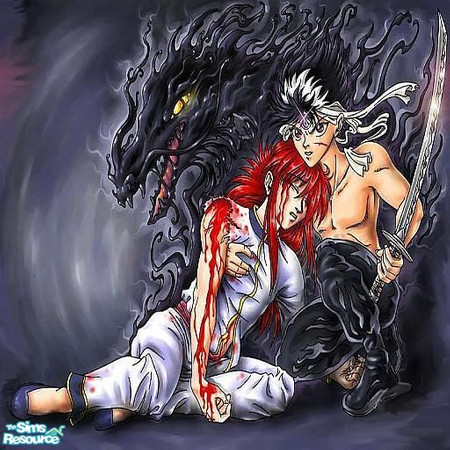 Sims 2 — Stabbed; Kurama Dragon by Lorah — Yu Yu Hakusho; Hiei and Kurama. Alternate 1 and 2 to cover walls or use as a
