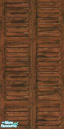 Sims 2 — Brown Shuttered Paneling by galilea — Can be used for exterior or interior walls.
