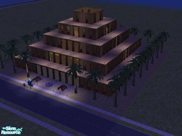 Sims 2 — Shopping pyramid by oldmember_urban_boi2 — From the bottom to the top, this pyramid is made to please every need