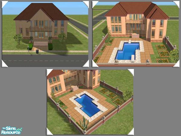 Sims 2 — Perry Hall by Rumpelteazer — Good sized mansion. First floor: living room, kitchen and breakfast room, dining