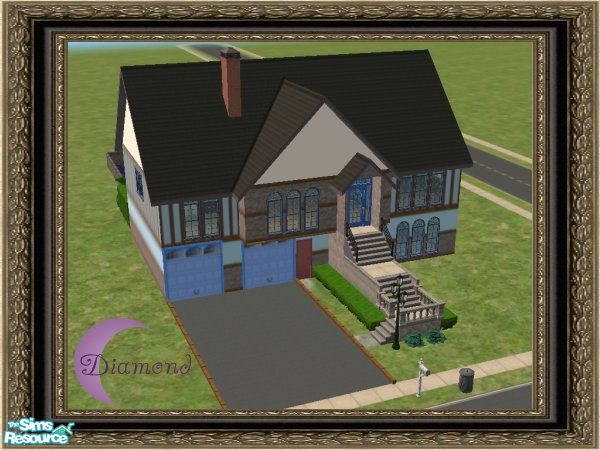 Sims 2 — D2D_Contemporary_01 by D2Diamond — 3 bed, 2 bath, Contemporary home. Full unfurnished basement/garage with walk