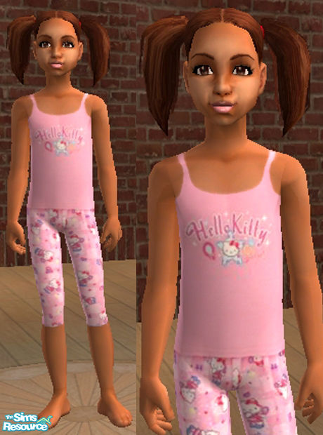 The Sims Resource | Pink Hello Kitty PJs