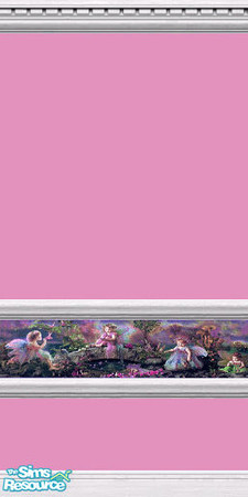 Sims 2 — Fairyland Wallpaper 01 by TSR Archive — Bright colored wallpaper with a fairy border. 