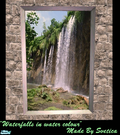 Sims 2 — Waterfalls in water color 2 by svetica7 — Paintings of beautiful waterfalls of National park Plitvicka jezera.