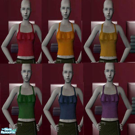 Sims 2 — Ruffled Shirts by Itzjustme — Ruffled Tanktops