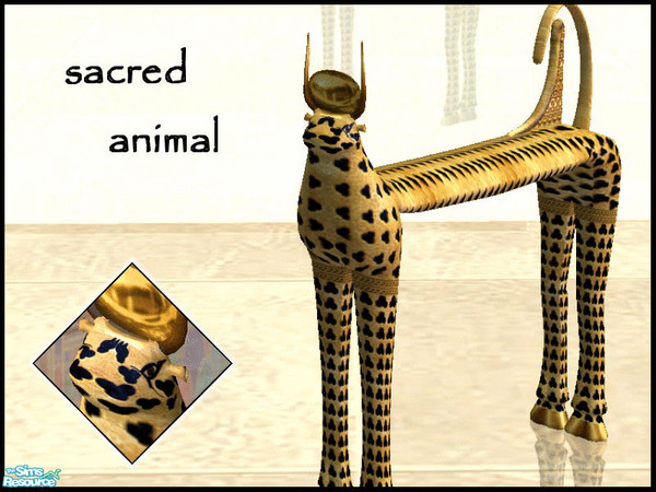 Sims 2 — Egyptian Room -  sacred animal by kibanahnah — new set of 19 items and several walls