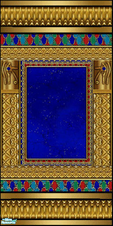 Sims 2 — Egyptian Room -  Egyptian wall by kibanahnah — new set of 19 items and several walls