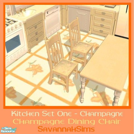 Sims 2 — Champagne Dining Chair - Kitchen Set One by oldmember_SavannahSims — This set has been designed to help your