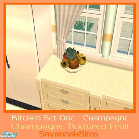 Sims 2 — Champagne Textured Fruit Bowl - Kitchen by oldmember_SavannahSims — This set has been designed to help your Sims