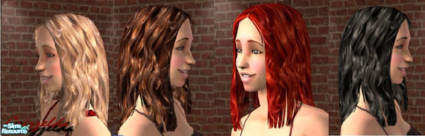 Sims 2 — Curly Hair Set by Grizzelda — This set is delightfully curly. Curls are for teens, young adults, adults, and
