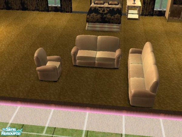 Sims 2 — Oriental gold on black couch,chair,loves by ead425 — 8 items, 1 wall: bed, curtains (mesh by Yggdrasil at
