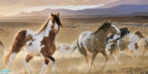 Sims 2 — Wild Horses Mural by brittie — Run with the horses anytime you want! Enjoy!