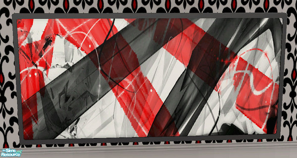 Sims 2 — Red\'s Black and White Contemporary Painting by red1060 — Red\'s Black and White Contemporary Painting