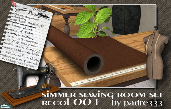Sims 2 — Simmer Sewing Recol 001 Rolled Fabric for table by Padre — Recolour of the Simmer Sewing Set recolour 001. Enjoy