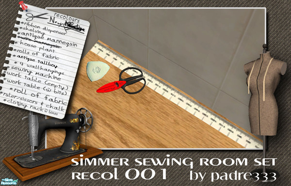 Sims 2 — Simmer Sewing Recol 001 Sewing bits and pieces by Padre — Recolour of the Simmer Sewing Set recolour 001. Enjoy