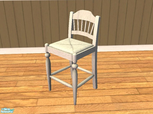 Sims 2 — Country White Kitchen Barstool by tamlfra — White woodgrain, and wicker! 