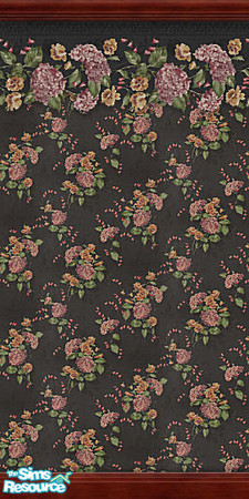 Sims 2 — Onyx Charlotte Dark Wood 2 by Quiltreker — This is one of 14 walls in the Southern Charm Onyx Collection
