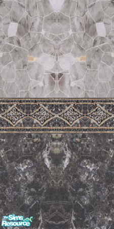 Sims 2 — Black Marble Wall 2a by ms_teree — Part of the Black & Grey Stone Collection. Created by Ms Teree.