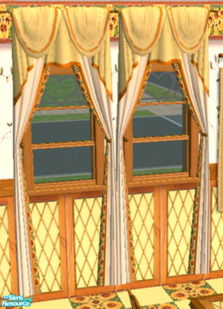 Sims 2 — ljk Sunflower Kitchen Curtains by ljkane — This bright and cheerful kitchen is sure to make any Sim smile! These