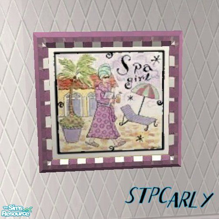 Sims 2 — Basic Violet Art by STP Carly — Basic bathroom in colorful violet tiles.