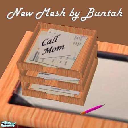 Sims 2 — In/Out Box MESH by buntah — Sims always need more places to pile papers, so I made them an in/out box. This is