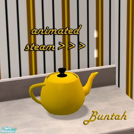 Sims 2 — Black/Gold Steaming Teapot by buntah — Pics can't do this steam justice, cuz it's animated just like the flame