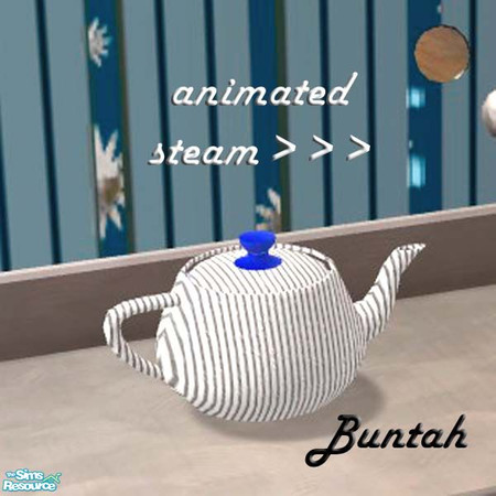 Sims 2 — White/Blue Steaming Teapot by buntah — Pics can't do this steam justice, cuz it's animated just like the flame