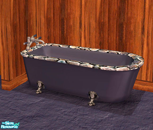 Sims 2 — Mosaic Bathroom bathtub by ljkane — This is a lovely mosaic themed bathroom set done in shades of blues. Any Sim