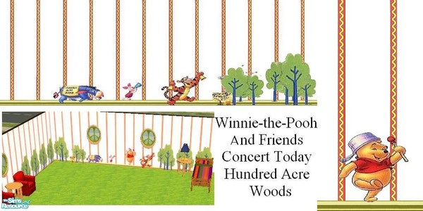 Sims 2 — Winnie-the-Pooh Concert by Lorah — Winnie-the-Pooh and friends are in concert today; Hundred Acre Woods.