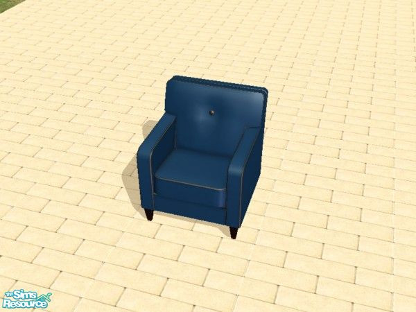 Sims 2 — 21 Blue Suede Chairs - Royal Blue by dddrake — Hey, that's the name of it, not the color. ;) Made to match the