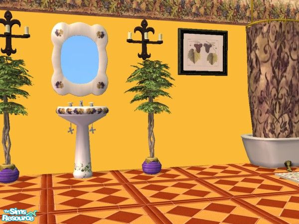 Sims 2 — Maxis Match - Have a Grape Day Plant by c_literati — Custom wall and recolors designed to match the Maxis