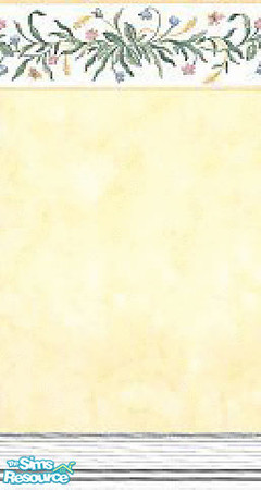 Sims 2 — K8SSunnyVineWLL03 by Kate139 — A set of 15 walls & 6 floors. Sunny yellows, deep greens and springtime-fresh