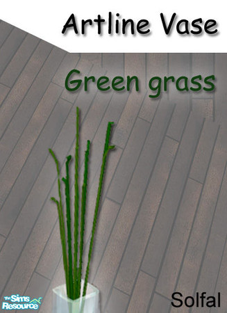 Sims 2 — Artline Vase Green Grass by solfal — Modern Glass Vase 