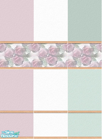 Sims 2 — Carebear's Tearose Collection by oldmember_carebear71 — A set of contemporary walls with a country flair.