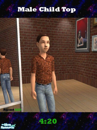 Sims 2 — Brown Woolen Puzzle Top by Agent420 — Nice wool shirt that has an interconnected puzzle design in it, looking