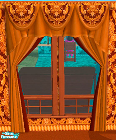 Sims 2 — autumn curtains by ljkane — matching curtains for the autumn bedroom set