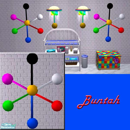 Sims 2 — Multi-Colored Wall Art by buntah — This requires the base mesh file in this set.