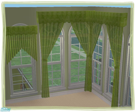 Sims 2 — Fusion Curtains by Malitia — Part of "Fusion Kitchen & Dining Room" Set.