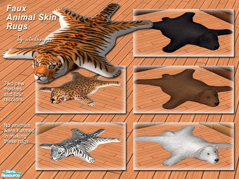 The Sims Resource - Faux Animal Skin Rugs