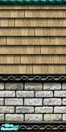 Sims 2 — ljk grey siding w brick by ljkane — grey siding with brick foundation